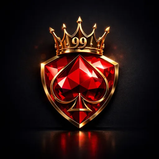 Play99exch official ruby spade and gold crown crest